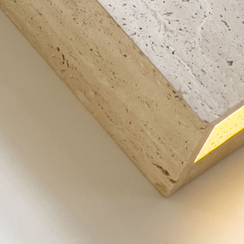 Rectangular Stone Living Room Wall Lamp