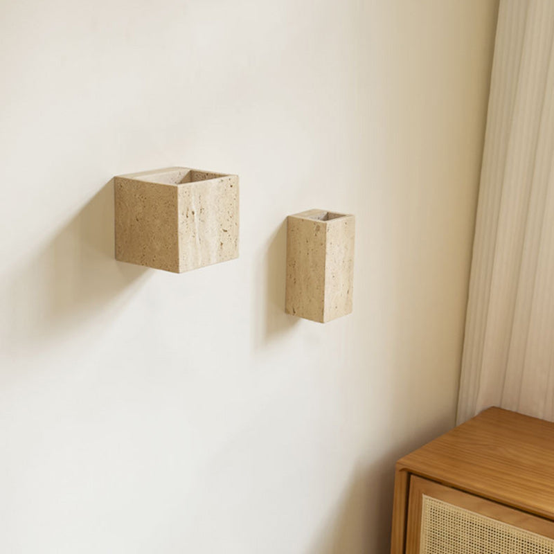 Rectangular Stone Living Room Wall Lamp