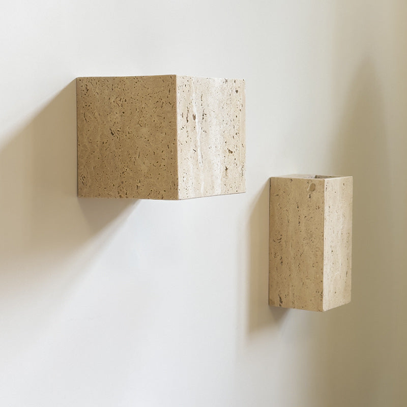 Rectangular Stone Living Room Wall Lamp