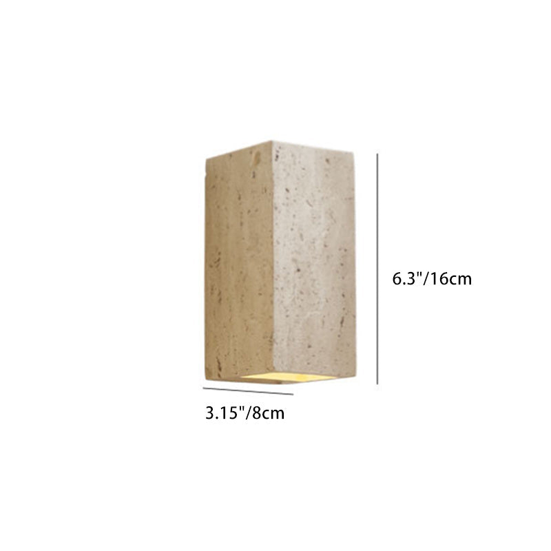 Rectangular Stone Living Room Wall Lamp