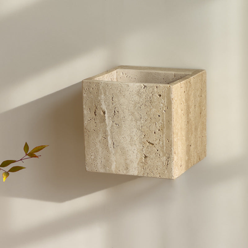 Rectangular Stone Living Room Wall Lamp