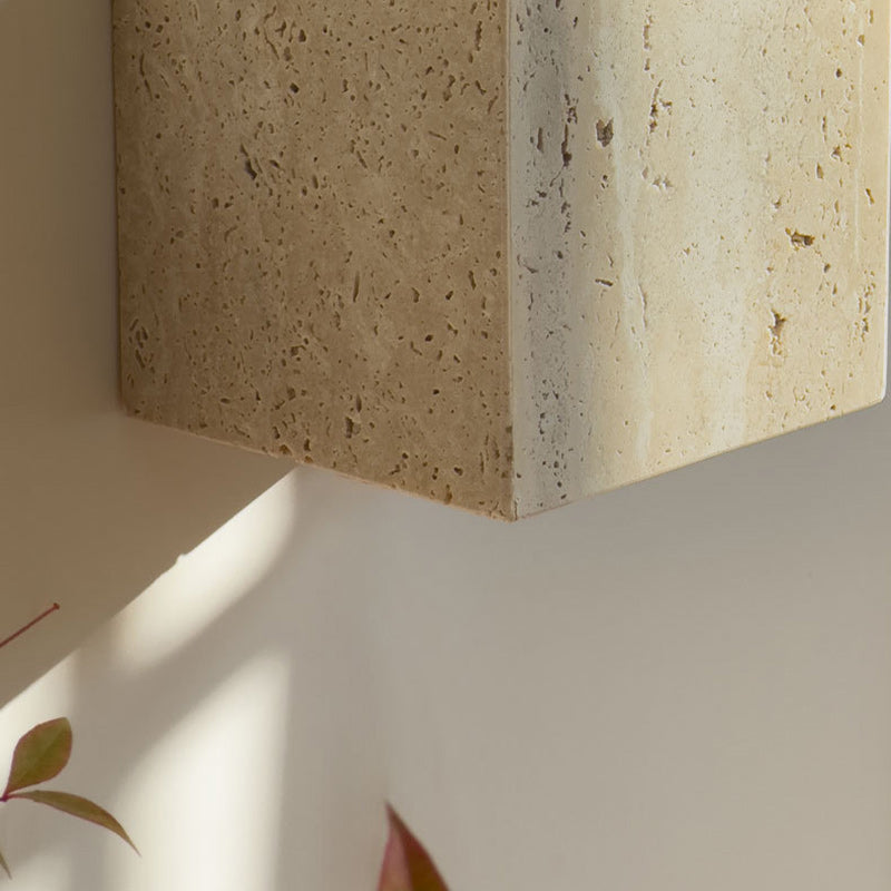 Rectangular Stone Living Room Wall Lamp