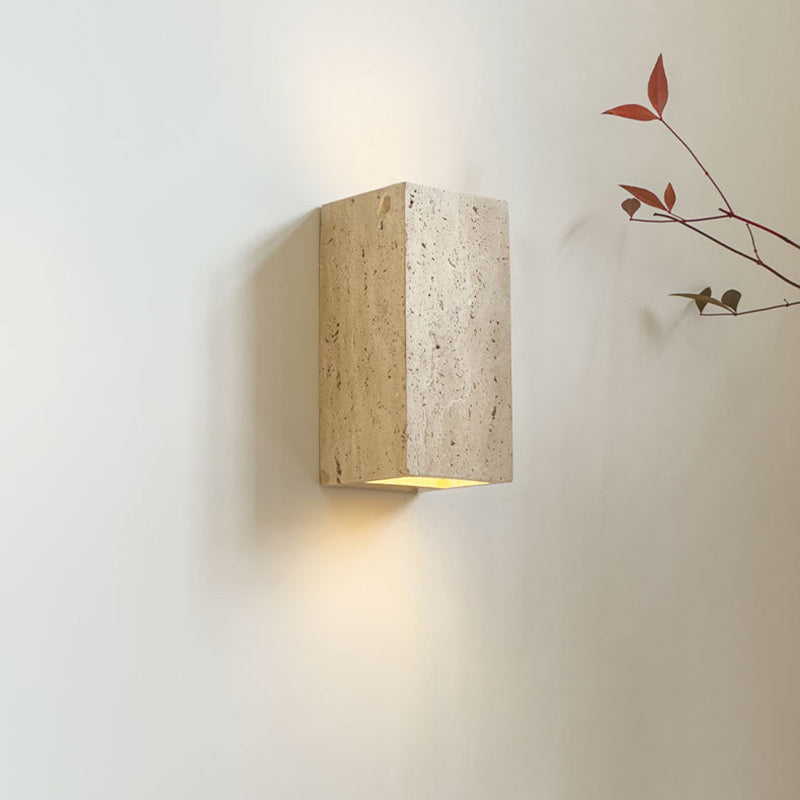 Rectangular Stone Living Room Wall Lamp