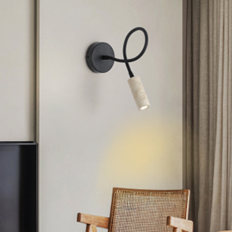 Column Iron Stone Living Wall Lamp