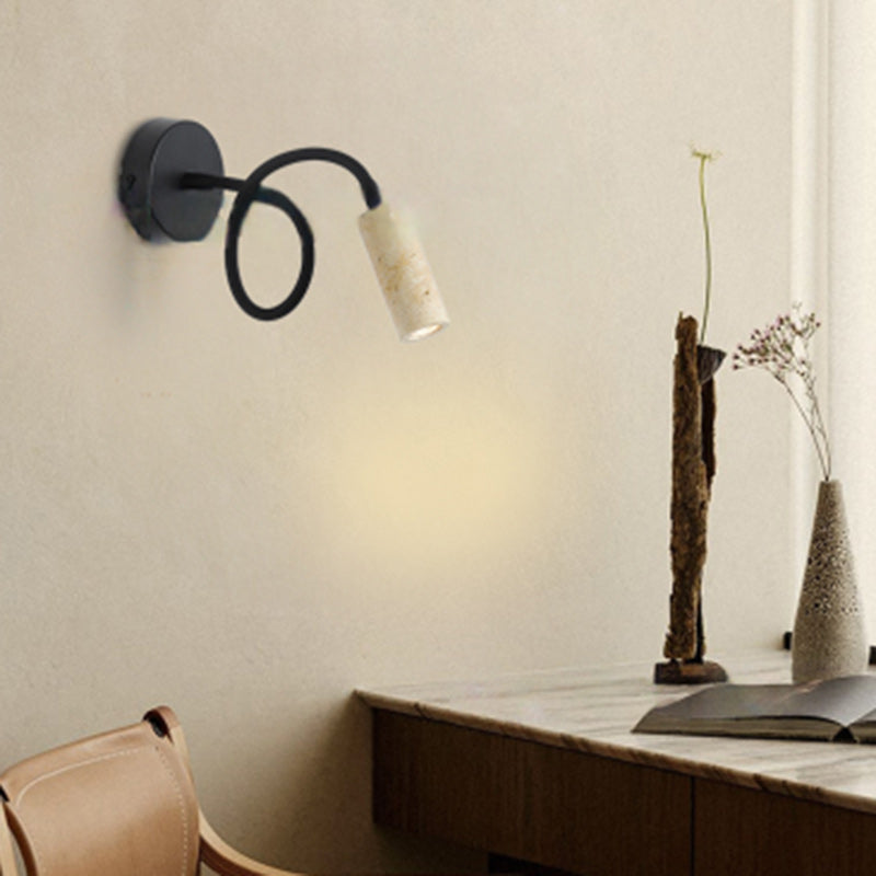 Column Iron Stone Living Wall Lamp