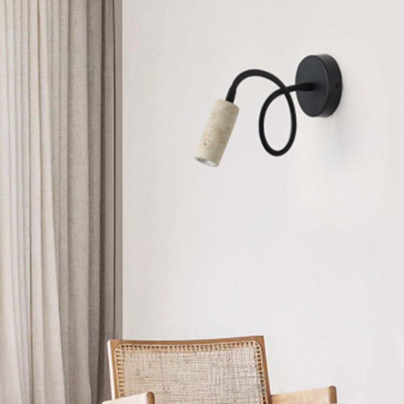 Column Iron Stone Living Wall Lamp
