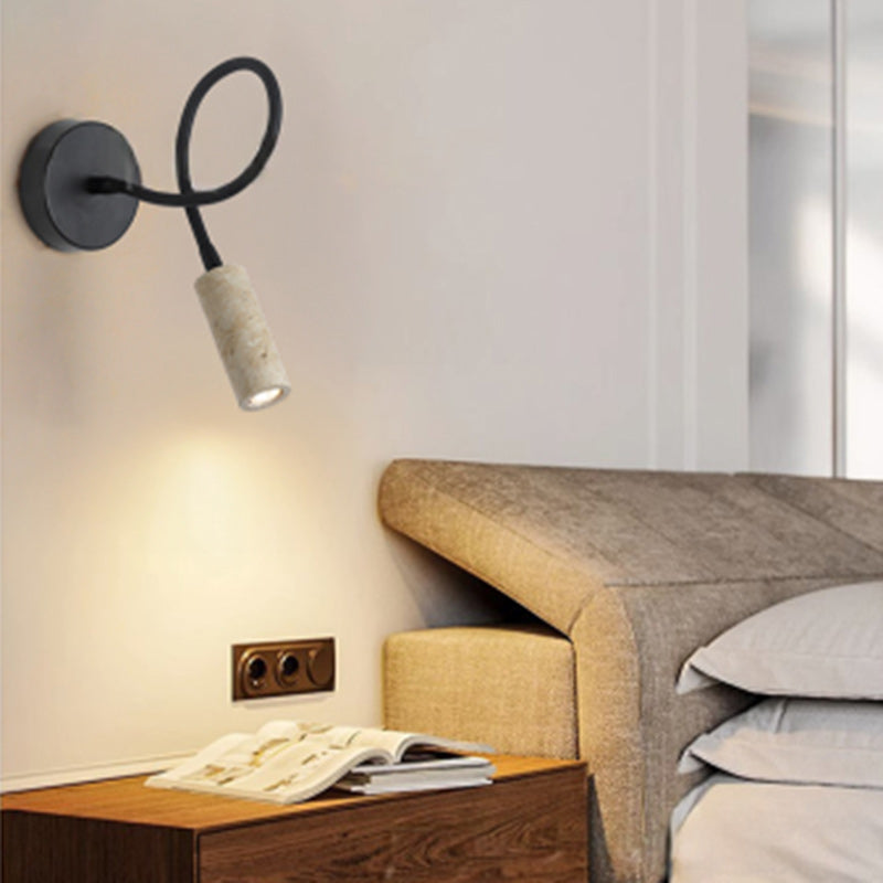 Column Iron Stone Living Wall Lamp