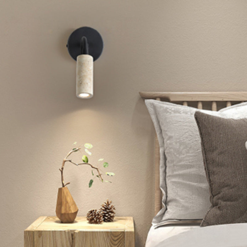 Column Iron Stone Living Wall Lamp
