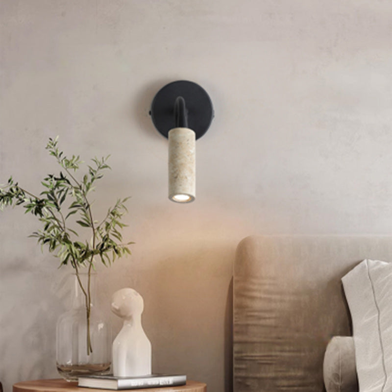 Column Iron Stone Living Wall Lamp