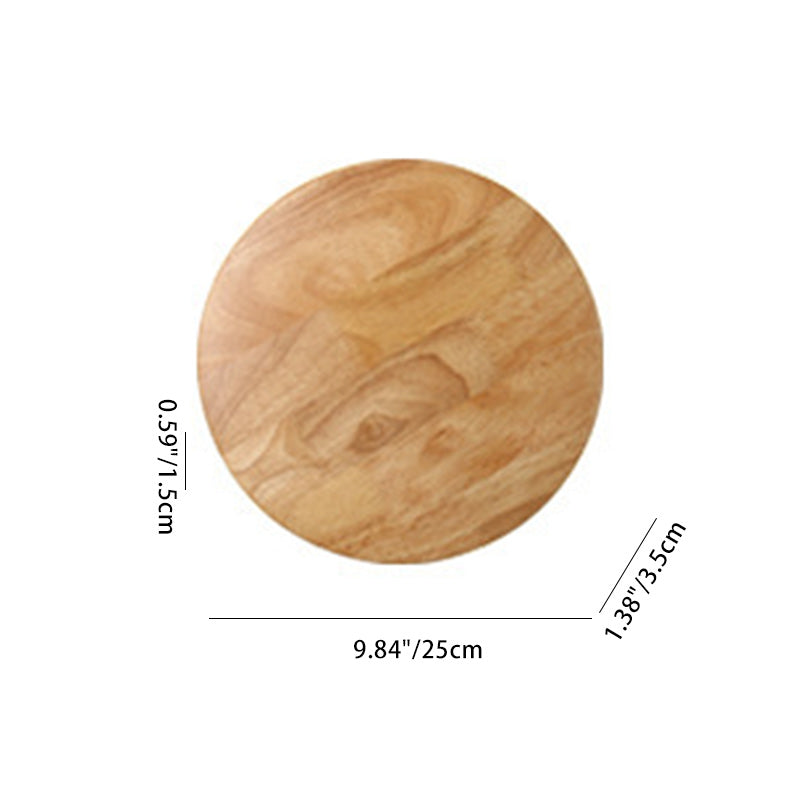 Round Iron Wood Living Wall Lamp
