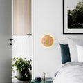 Round Iron Wood Living Wall Lamp