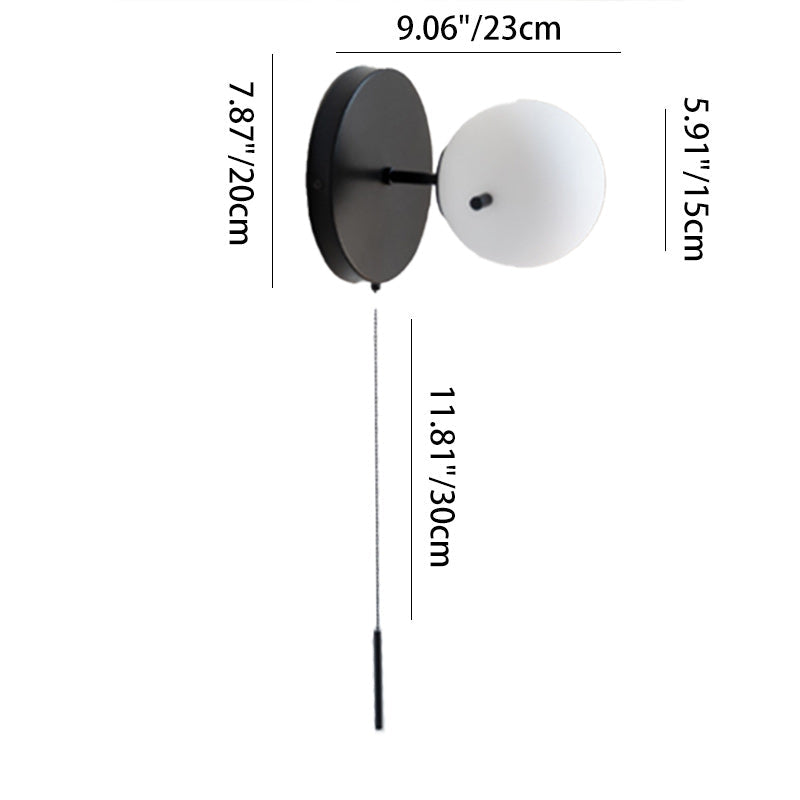Globe Iron Glass Living Wall Lamp