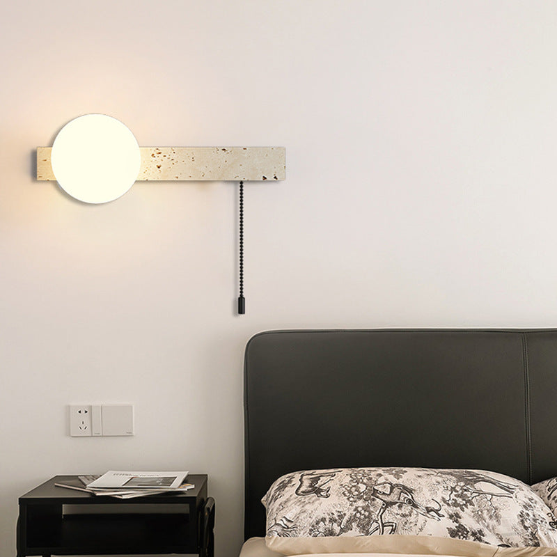 Rectangular Stone Glass Living Wall Lamp