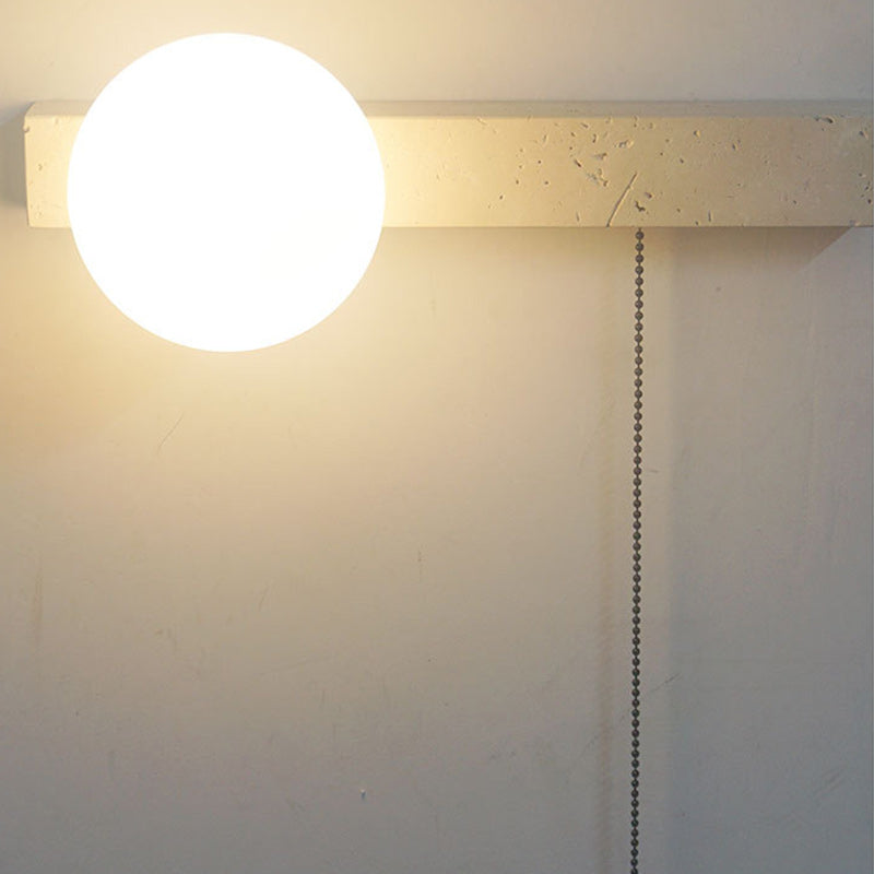 Rectangular Stone Glass Living Wall Lamp