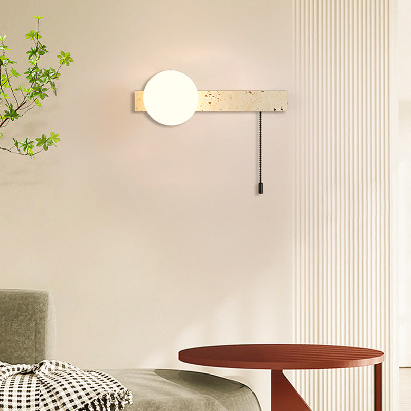 Rectangular Stone Glass Living Wall Lamp