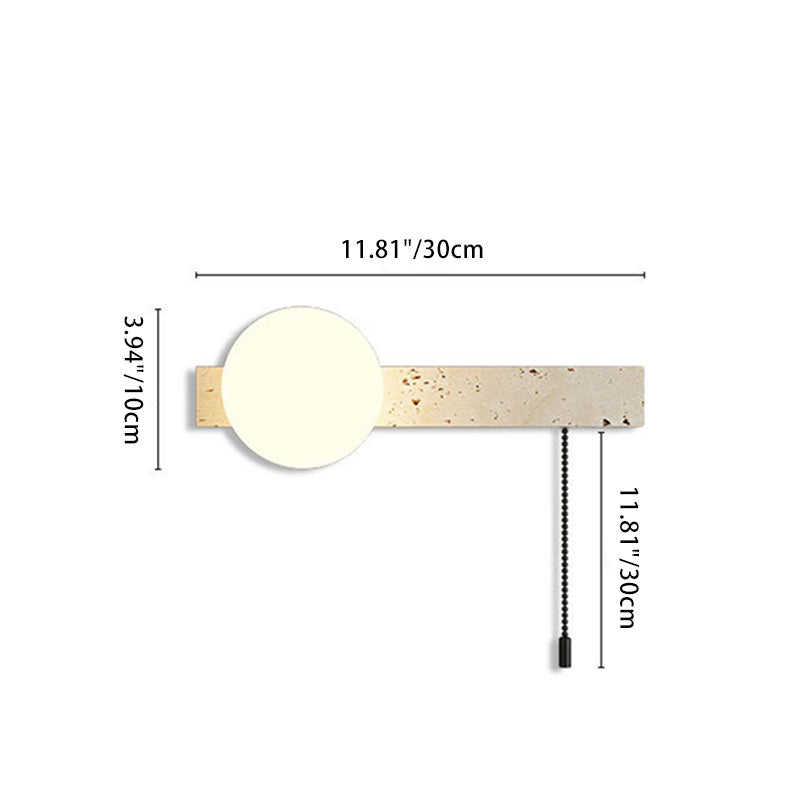 Rectangular Stone Glass Living Wall Lamp