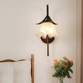 Flower Iron Glass Living Wall Lamp