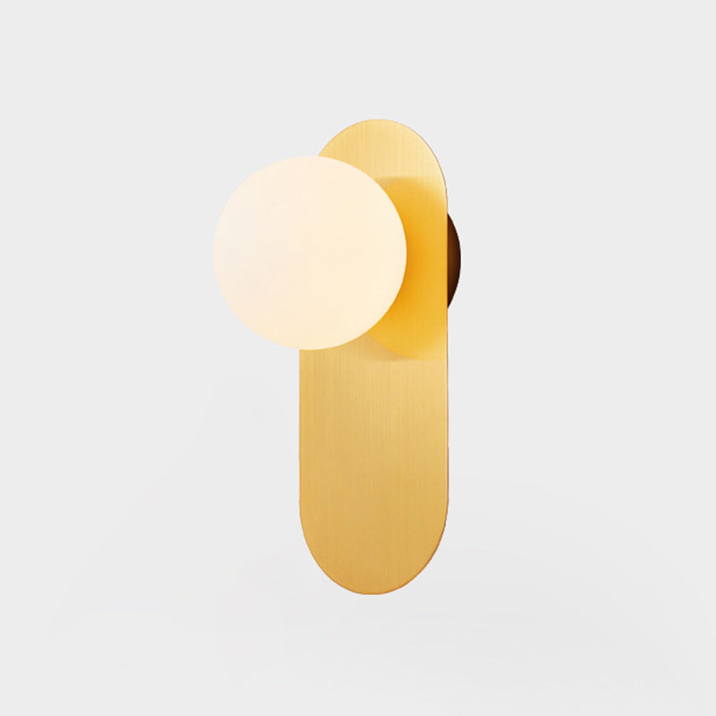 Oval Iron Glass Living Wall Lamp