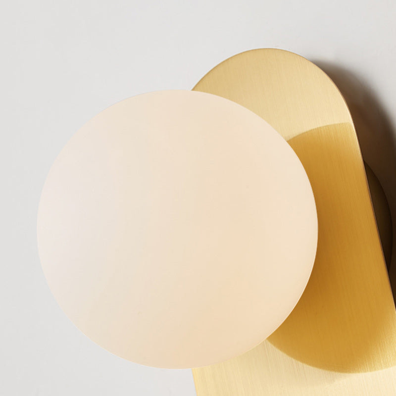 Oval Iron Glass Living Wall Lamp