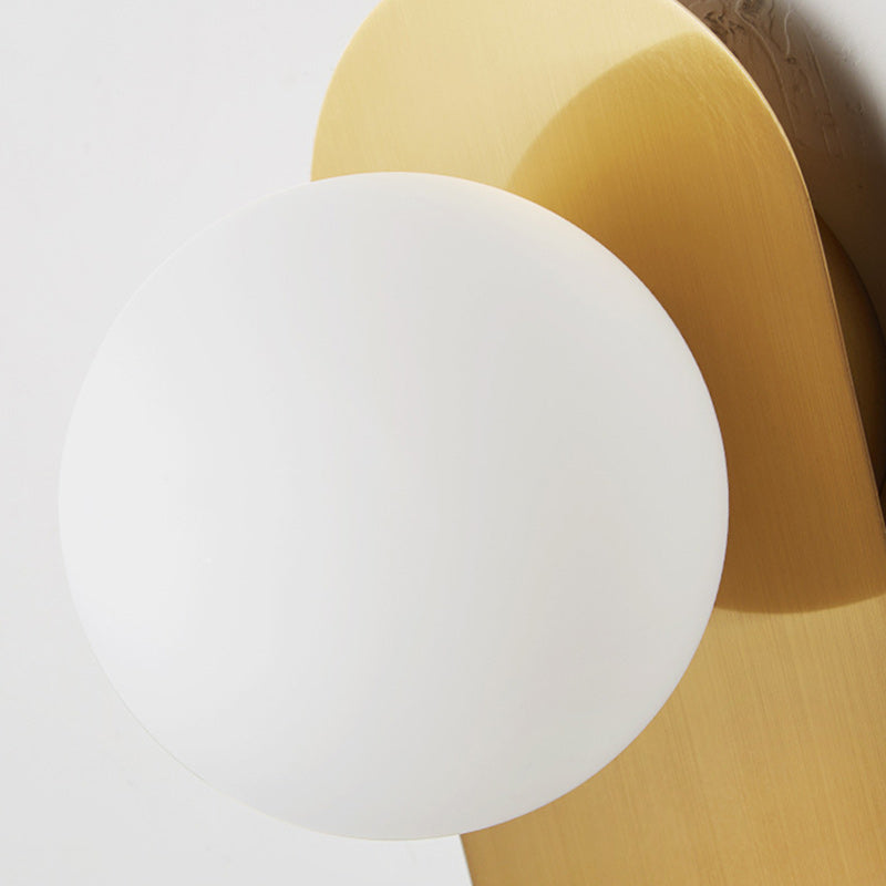 Oval Iron Glass Living Wall Lamp