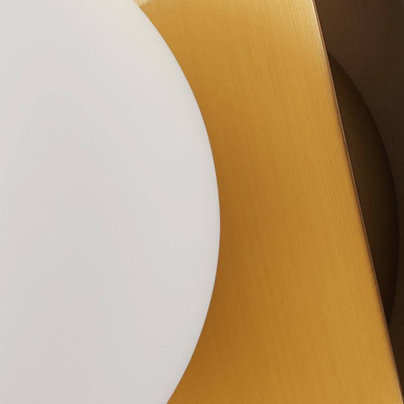 Oval Iron Glass Living Wall Lamp