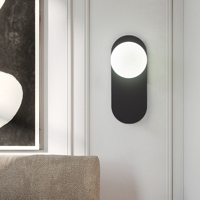 Oval Iron Glass Living Wall Lamp