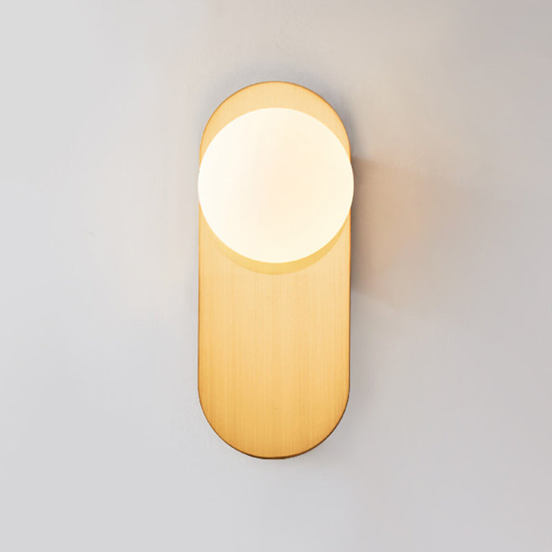 Oval Iron Glass Living Wall Lamp