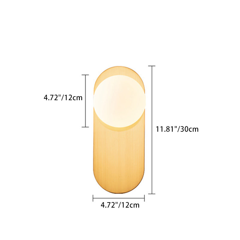 Oval Iron Glass Living Wall Lamp