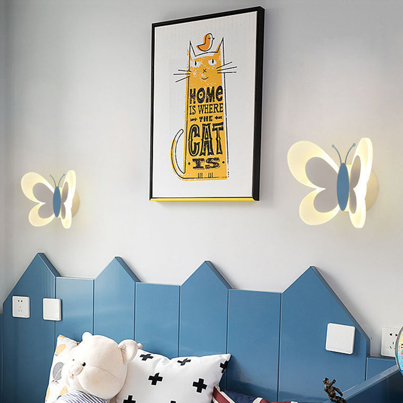 Butterfly Iron Glass Kids Wall Lamp