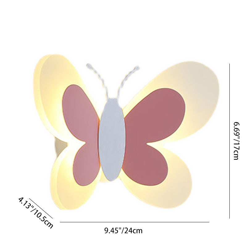 Butterfly Iron Glass Kids Wall Lamp
