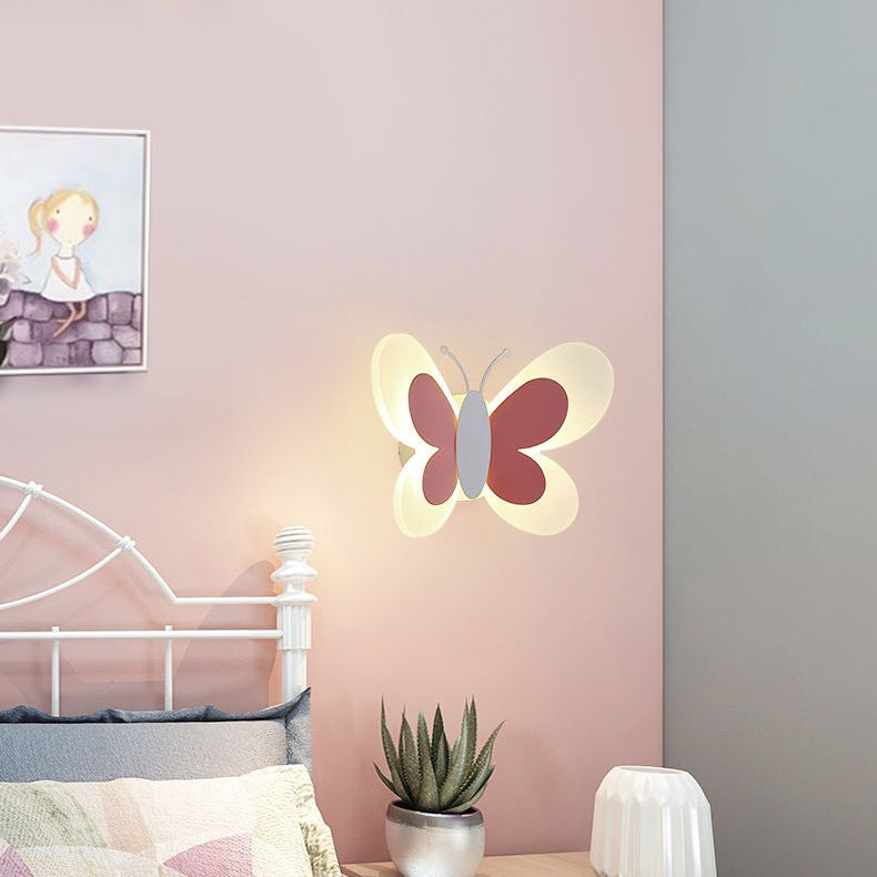 Butterfly Iron Glass Kids Wall Lamp