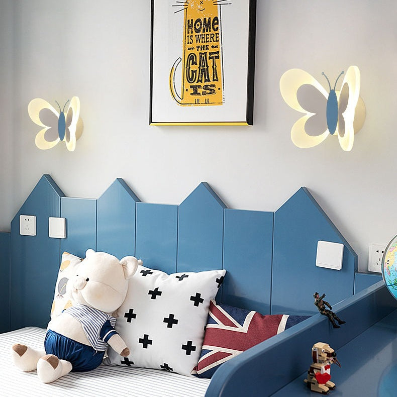 Butterfly Iron Glass Kids Wall Lamp
