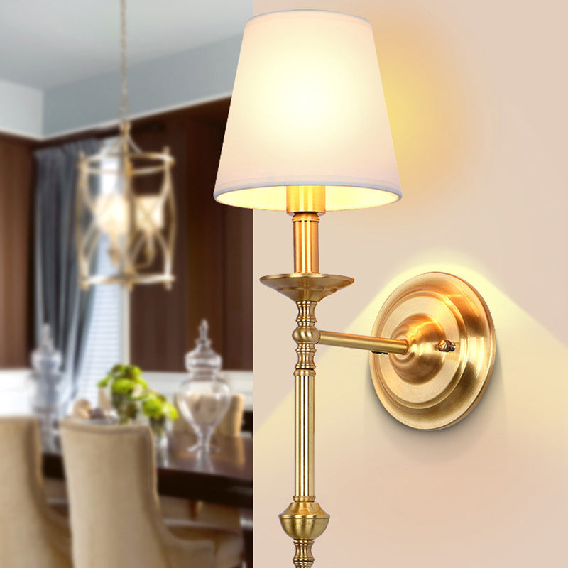 Drum Copper Fabric Living Wall Lamp