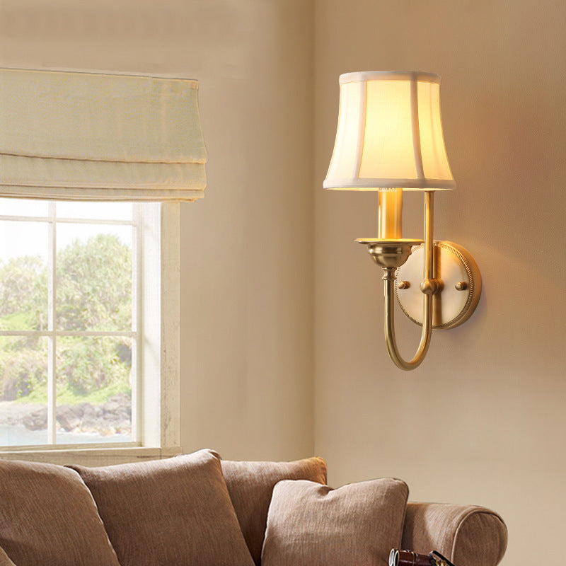 Drum Copper Fabric Living Wall Lamp