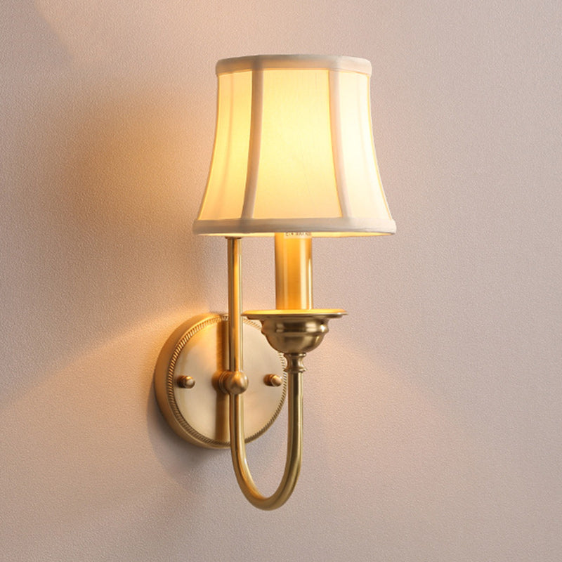 Drum Copper Fabric Living Wall Lamp