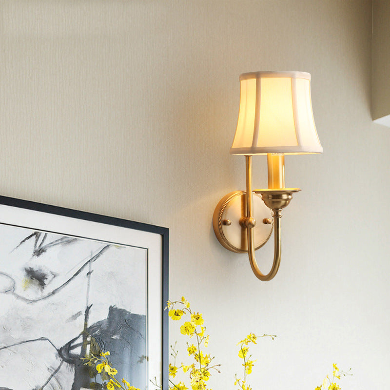 Drum Copper Fabric Living Wall Lamp