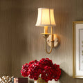 Drum Copper Fabric Living Wall Lamp