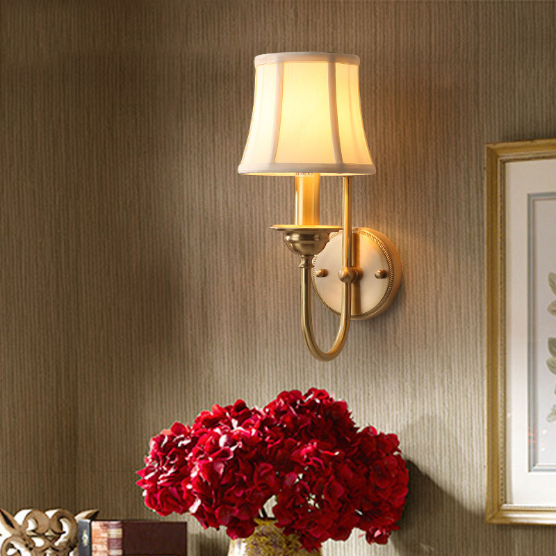 Drum Copper Fabric Living Wall Lamp