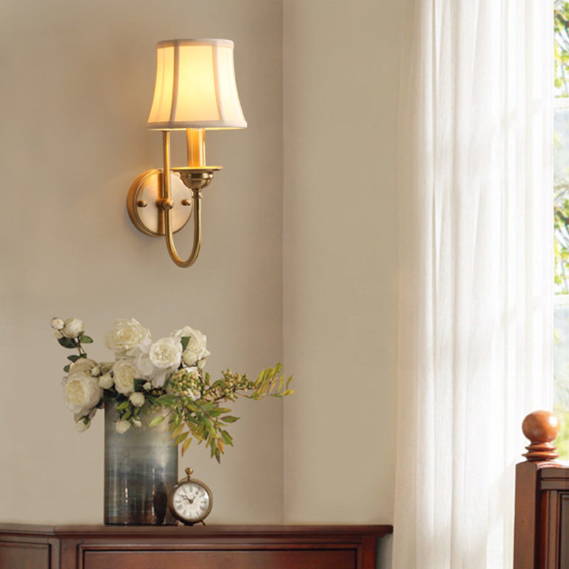 Drum Copper Fabric Living Wall Lamp