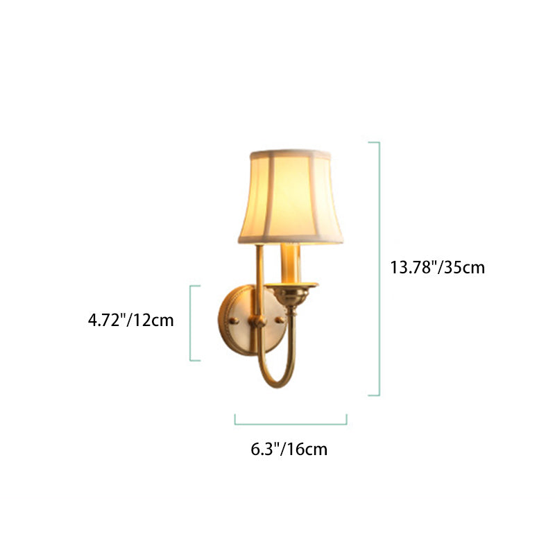 Drum Copper Fabric Living Wall Lamp