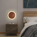 Round Wood Acrylic Living Wall Lamp