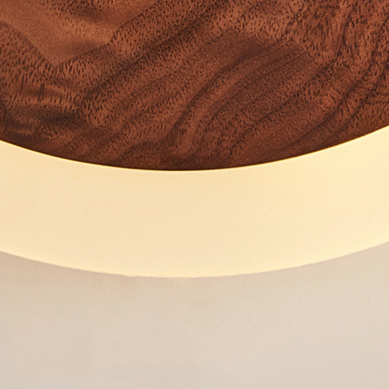 Round Wood Acrylic Living Wall Lamp