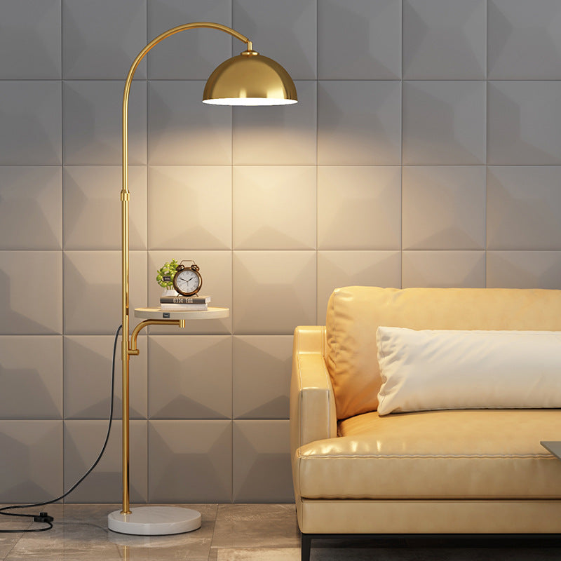 Fishing Rod Marble Wood Floor Lamp