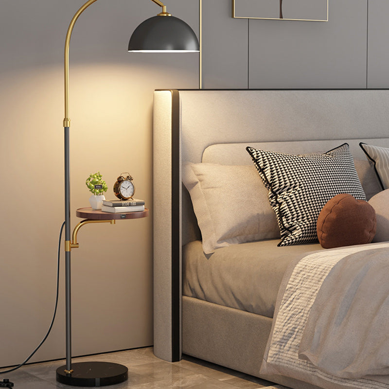 Fishing Rod Marble Wood Floor Lamp