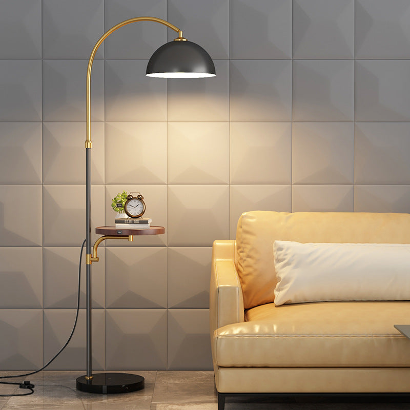 Fishing Rod Marble Wood Floor Lamp