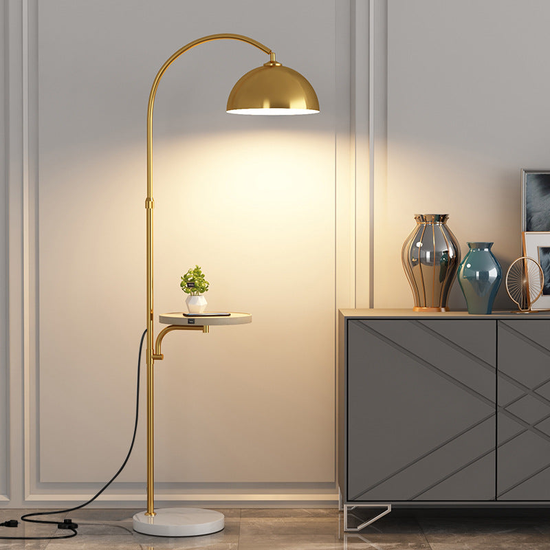 Fishing Rod Marble Wood Floor Lamp