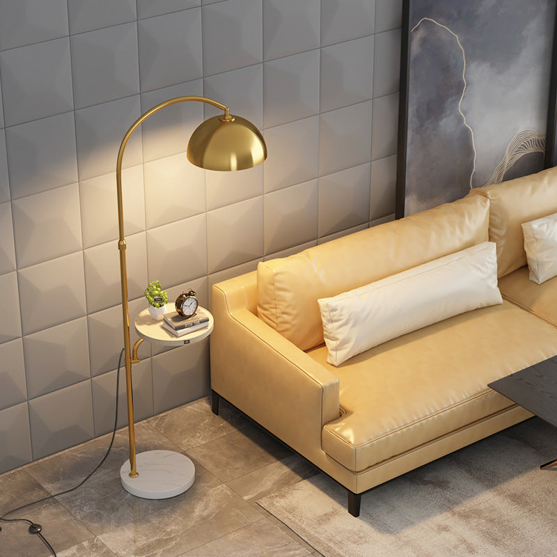 Fishing Rod Marble Wood Floor Lamp