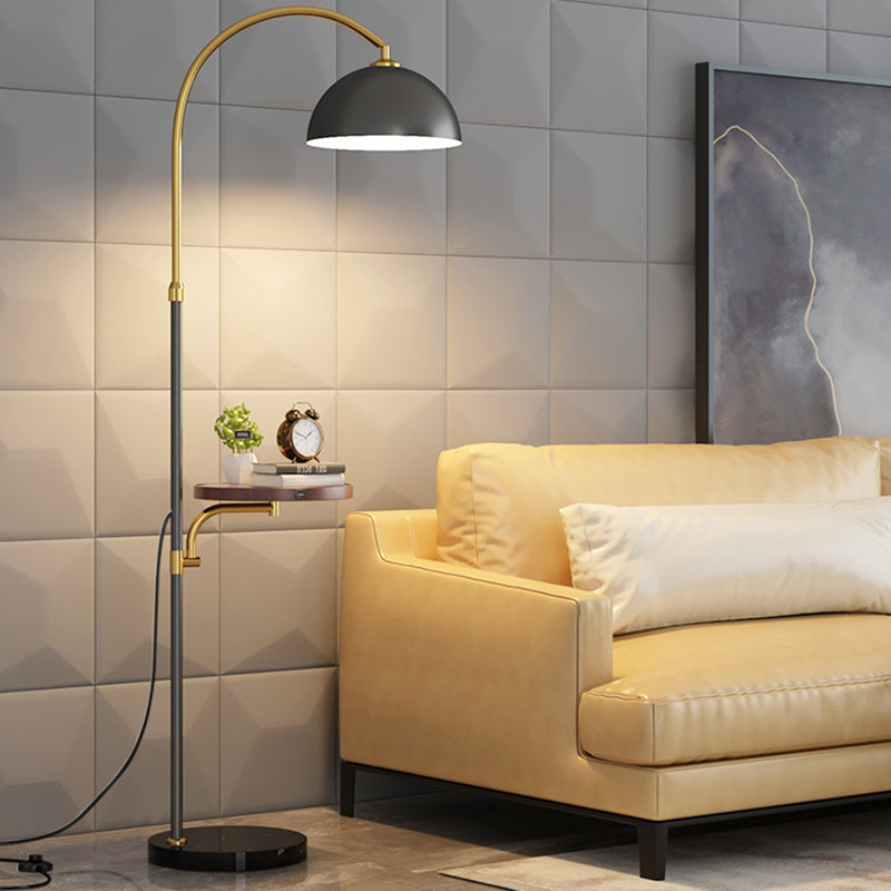Fishing Rod Marble Wood Floor Lamp