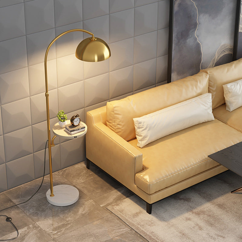 Fishing Rod Marble Wood Floor Lamp