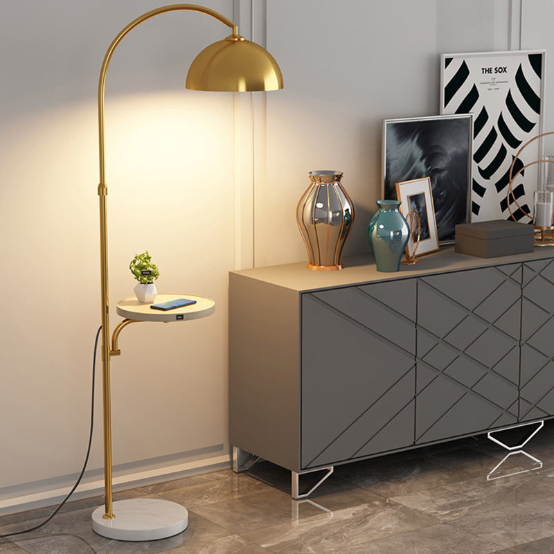 Fishing Rod Marble Wood Floor Lamp